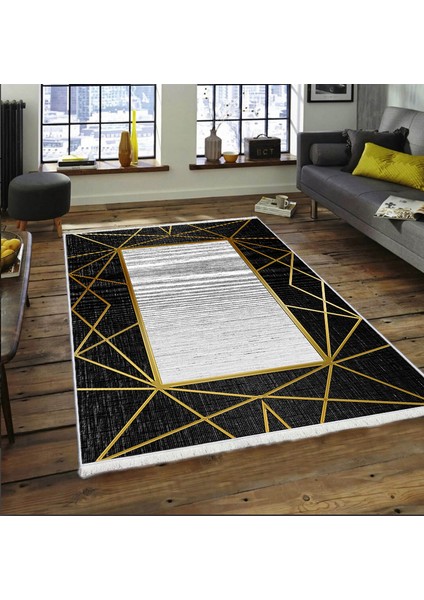 Dokuma Taban Yeni Model Dekoratif Saçaklı Halı 80 x 140 cm MS-0039