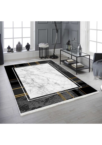 Dokuma Taban Yeni Model Dekoratif Saçaklı Halı 80 x 140 cm MS-0040