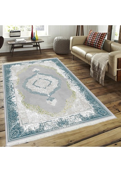 Dokuma Taban Yeni Model Dekoratif Saçaklı Halı 80 x 140 cm MS-006