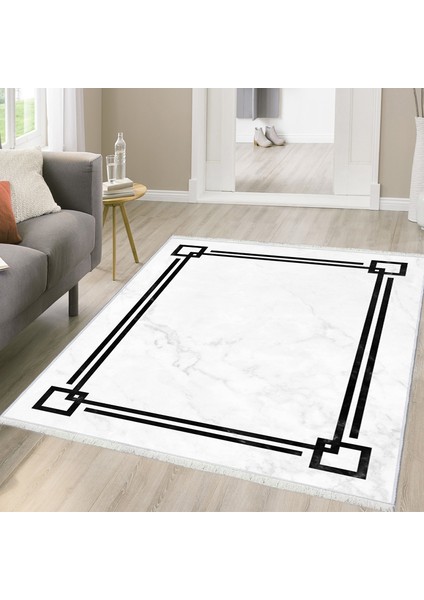 Dokuma Taban Yeni Model Dekoratif Saçaklı Halı 80 x 140 cm MS-0071