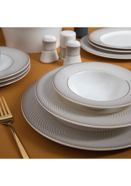 Güral 61 Parça Yuvarlak Bone Yemek Takımı