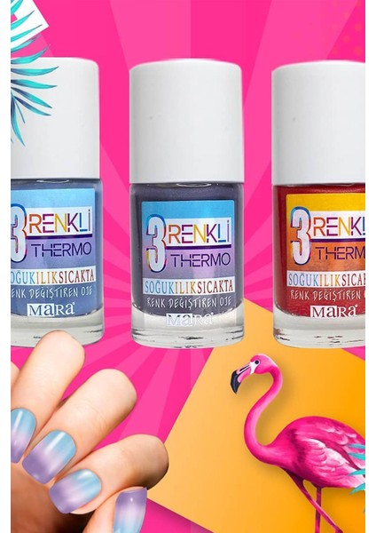 Thermo 3 Renkli Oje Deniz Kum Güneş Temalı 3 Renk 10 ml Yaz Neşesi modelleri