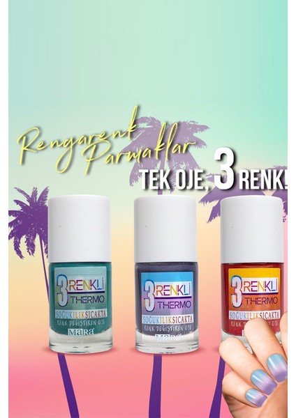 Thermo 3 Renkli Oje Deniz Kum Güneş Temalı 3 Renk 10 ml Yaz Neşesi fırsatları
