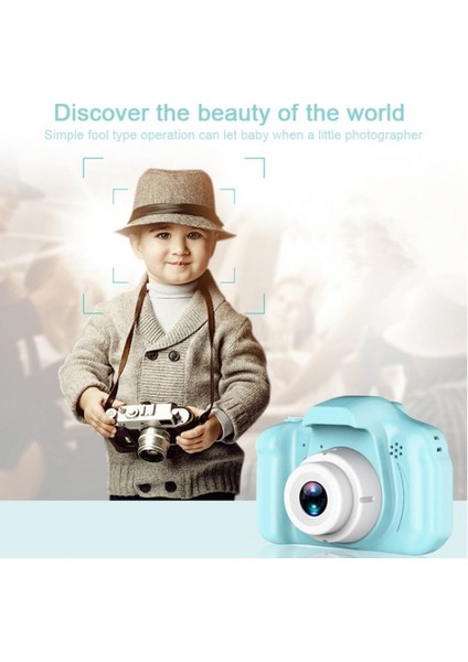 Inter Cmr9 Çocuklar İçin Mini HD 1080P Dijital Fotoğraf Makinesi Mavi