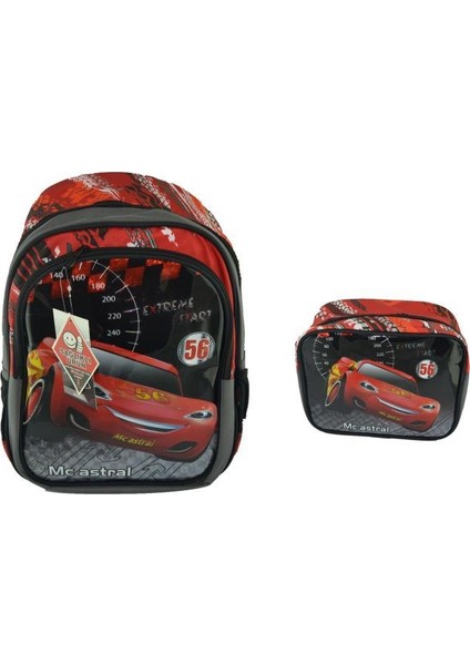 Şimşek Mcqueen İlkokul Çantası + Beslenme Çantası 04050