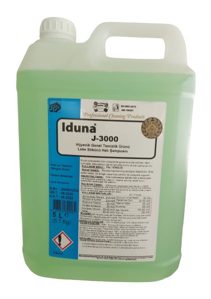J-3000 Hijyenik Genel Temizlik Ürünü Leke Sökücü Halı Şampuanı 5 Litre