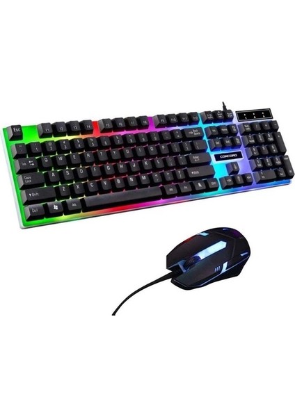 C56 Rgb LED Işıklı Klavye Mouse Seti