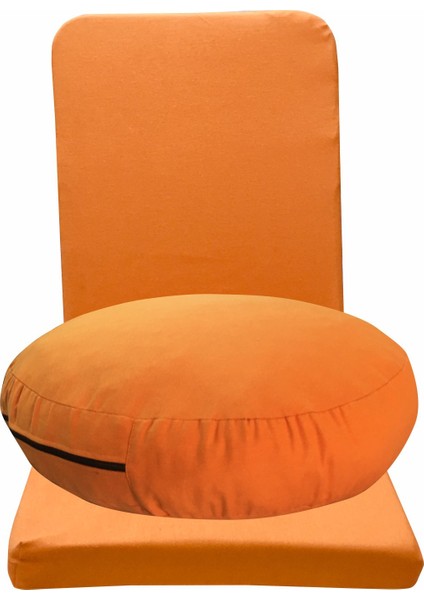 Meditasyon Sandalyesi + Meditasyon Minderi + Yoga Bolster Minderi 3'lü Set Duck Kumaş
