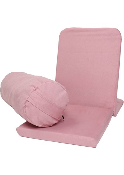 Meditasyon Sandalyesi + Yoga Bolster Minderi 2'li Set Tay Tüyü Pamuklu Kumaş