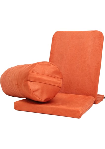 Meditasyon Sandalyesi + Yoga Bolster Minderi 2'li Set Tay Tüyü Pamuklu Kumaş