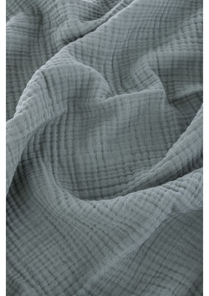 4 Kat Müslin Battaniye 120 x 120 cm - Buzdağı Yeşili