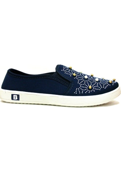 400 Lacivert Boncuklu Bağcıksız Anatomik Sneakers fiyatları
