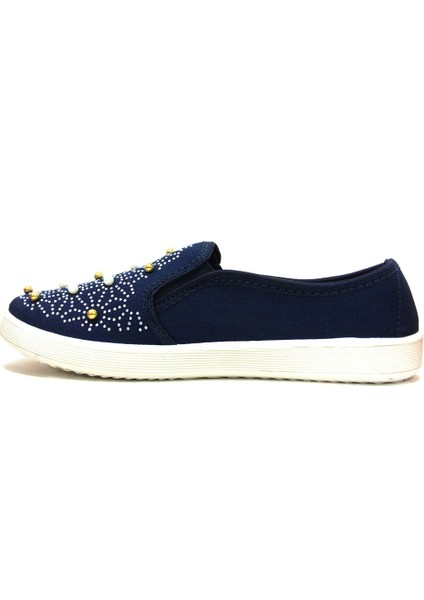 400 Lacivert Boncuklu Bağcıksız Anatomik Sneakers modelleri