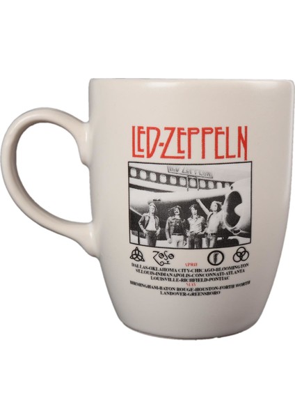 Beyaz LED Zeppein Baskılı Kupa