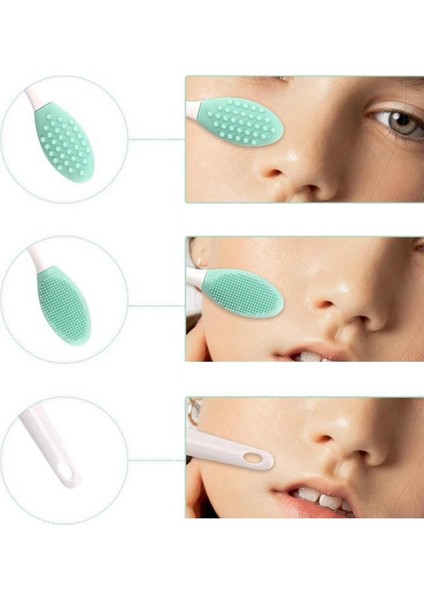 2 Adet Dudak Fırçası Peeling Gözenek Siyah Nokta Temizleyici Çift Yönlü Fırça