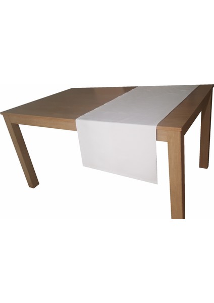 Beyaz Duck Kumaş Leke Tutmaz Runner 40 x 150 cm