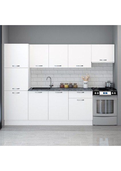 60 CM Beyaz Melamin Boydolap H210 FLY181012 modelleri