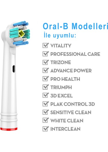 Oral-B 3D White 8'li Oral-B Uyumlu Dış Fırçası Yedek Başlığı