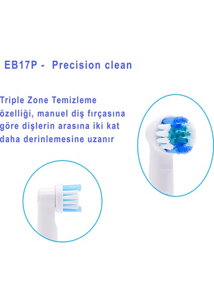 Precision Clean 4’lü Oral-B Uyumlu Diş Fırçası Yedek Başlığı