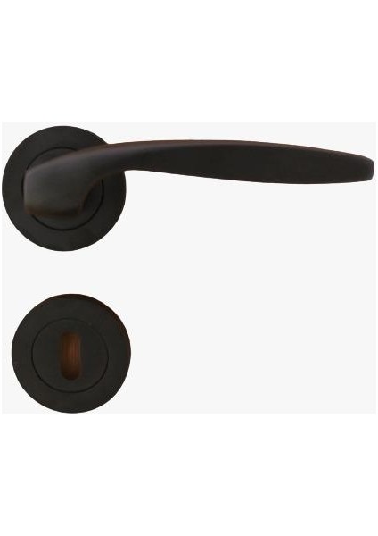 Zümrüt Kapı Kolu Mat Siyah Rozetli Wc