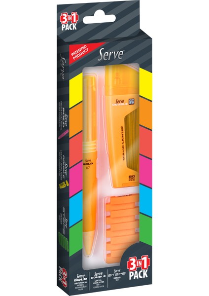 Bold Double Steps 3'lü Set Turuncu
