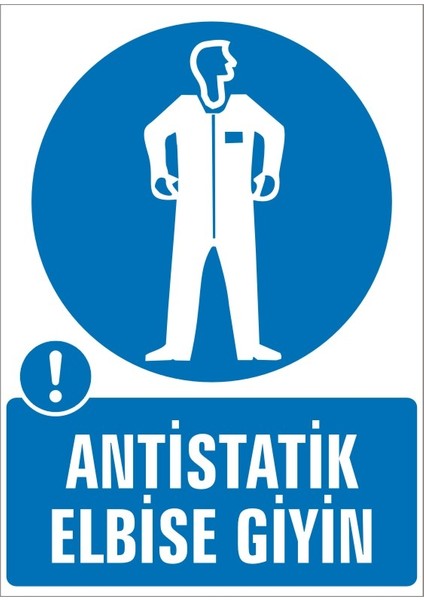 İzmi̇r Seri̇grafi̇ Modülkon Antistatik Elbise Giyin 25 x 35 cm 2.6 mm PVC Uyarı Levhası