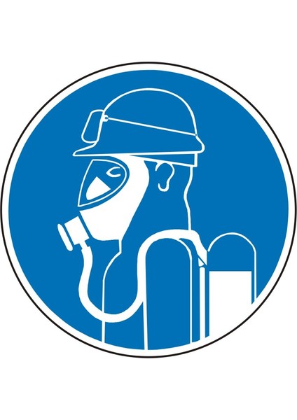 İZMİR SERİGRAFİ Solunum Cihazı Kullan 30 cm Çap 2.6 mm PVC Uyarı Levhası