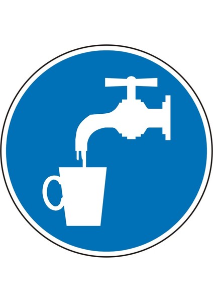 İZMİR SERİGRAFİ Içme Suyu 30 cm Çap 2.6 mm PVC Uyarı Levhası