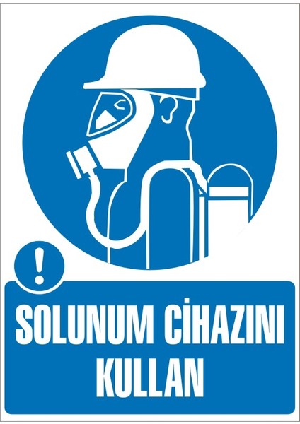 İzmi̇r Seri̇grafi̇ Modülkon Solunum Cihazını Kullan 25 x 35 cm 2.6 mm PVC Uyarı Levhası