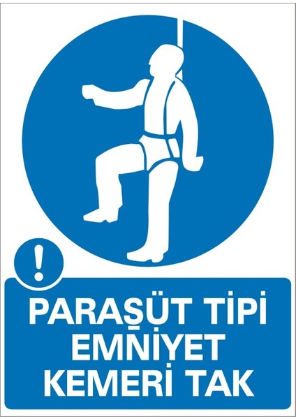 İzmi̇r Seri̇grafi̇ Modülkon Paraşüt Tipi Emniyet Kemeri Tak 25 x 35 cm 2.6 mm PVC Uyarı Levhası