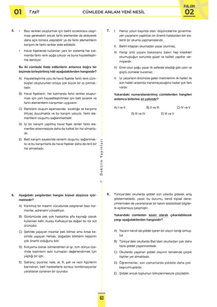 Sıfırdan Sonsuza Türkçe Tamamı Çözümlü Soru Bankası fiyatları
