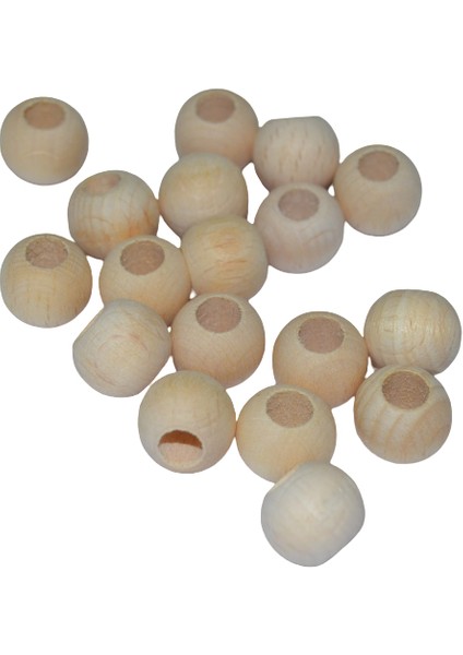 14 mm Ham İşlenmemiş Ahşap Boncuk 100 gr 100'lü