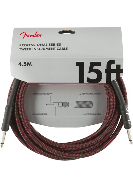 Professional Series Instrument Cable, Tweed 4.5 Metre - Red Tweed Enstrüman Kablosu