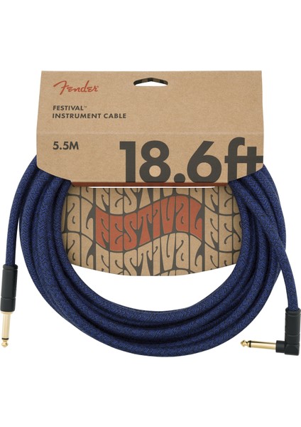 Festival Hemp Instrument Cables 5.5 Metre Açılı - Blue Dream Enstrüman Kablosu