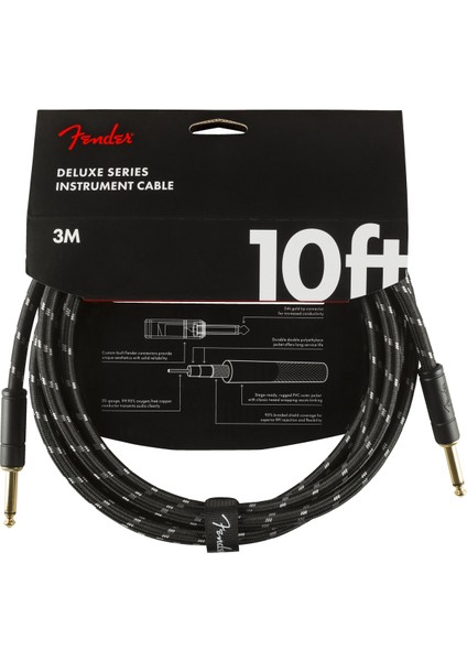 Deluxe Series Instrument Cable Black Tweed - 3 Metre Enstrüman Kablosu