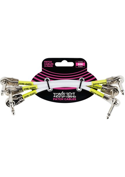 6052 White Right Angled Pancake Patch Cable, 3 Pack Pedal Ara Kablosu (15 Cm)