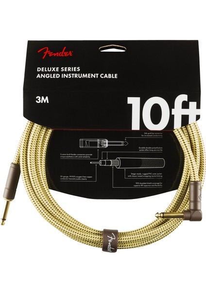 Deluxe Series Instrument Cable Tweed Açılı - 3 Metre Enstrüman Kablosu