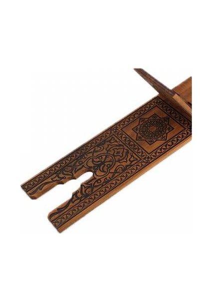 Hediyelik Rahle Ahşap Yakma Desenli Rahle