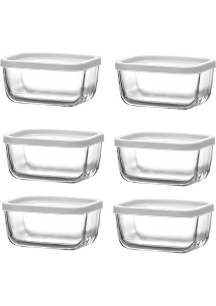 6'lı Saklama Kabı Cam Kahvaltılık 405 cc