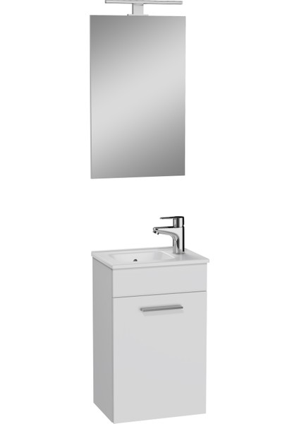 Mia 75022 Lavabo Dolabı, Demonte, 40 cm, Parlak Beyaz