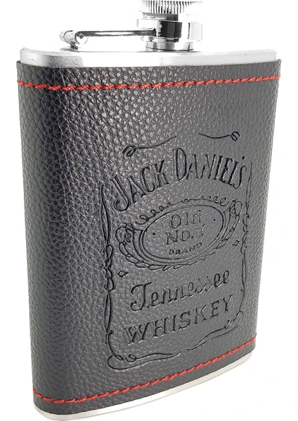 Güneş Jack Daniel Çelik 8 Oz Deri Kaplı 240 ml Içki Matarası