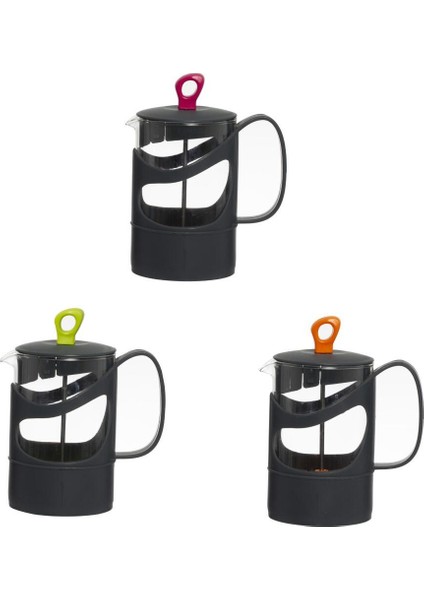 French Press Süzgeçli Çay Kahve Kupası 660 ml Kombin Renk