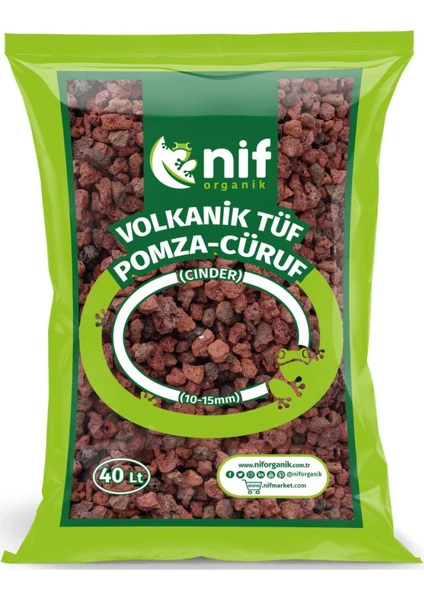 Nif Organik 40 Lt Volkanik Tüf 10-15 mm Pomza - Cüruf - Lav Taşı