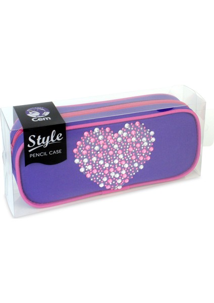 PC-6001 Taşlı Kalem Çantası Tek Gözlü