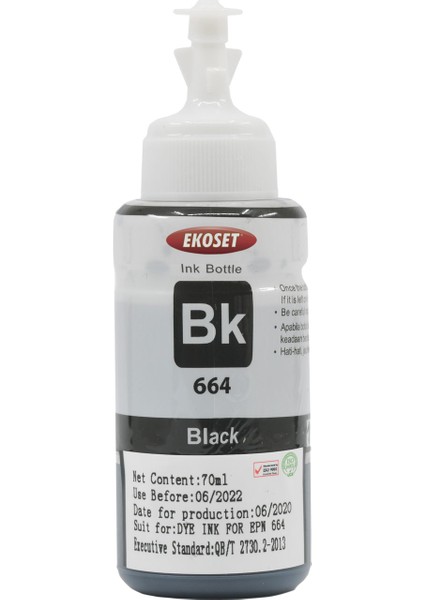 L300 L310 L355 L365 L382 L386 Uyumlu Mürekkep Siyah 70 ml