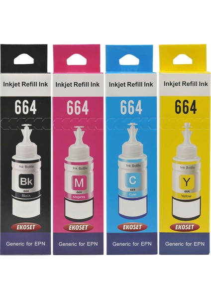 L100 L110 L130 L200 L210 L220 Uyumlu Mürekkep 4 renk 70ml 4lü set