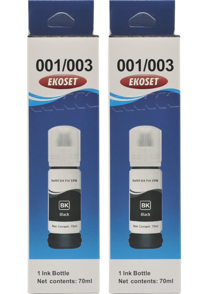 L3110/L3111/L3150/L3156/L5190 Uyumlu Siyah Muadil Mürekkep 2'li set 2X70ml 103 serisi