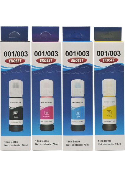 L3110/L3111 Uyumlu 4 Renk Muadil Mürekkep 4X70ml 103 serisi