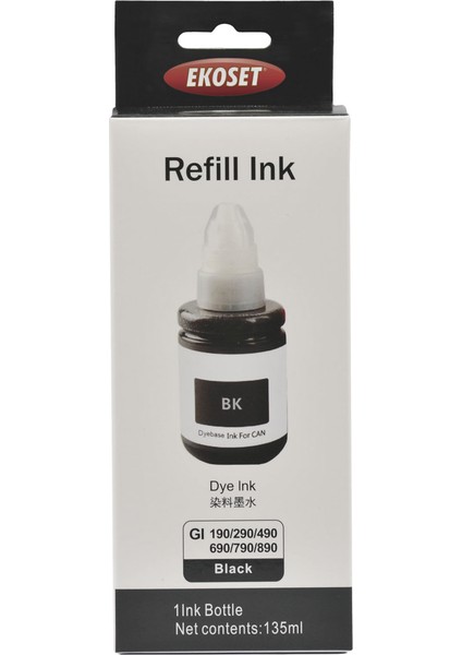 Canon Pixma G2400 G2410 G2411 G2415 uyumlu Siyah mürekkep 135 ml fiyatları