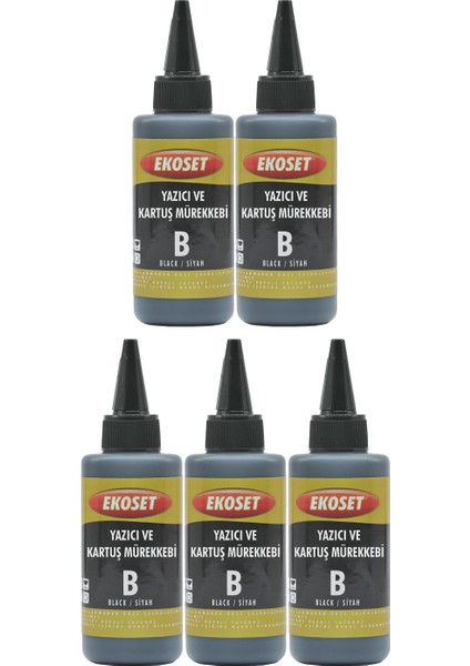 L382 L386 L455 L486 L550 L565 Uyumlu Siyah Muadil Mürekkep 5'li set 5x100ml indirimleri